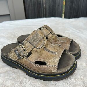 Vintage Dr. Martens Tan Leather Slide Sandals women’s Size 7-7.5